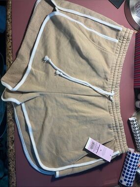 wild fable Beige Athletic Shorts with White Trim
